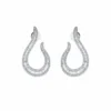 Jewels Aficionado Baguette And Pave Diamond Drop White Gold Earrings