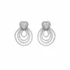 Jewels Aficionado Radiant Hearts Cascading White Gold Diamond Earrings