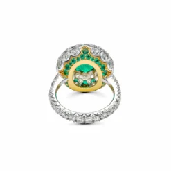Bayco Bayco One-of-a-Kind Emerald Ring With Diamonds -Horaluxis Sales Store bayco round emerald ring bayco 40260511629556