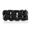 Jewels Aficionado Black Diamond Rhodium Cuban Link Ring