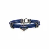 StingHD Blue Anchor Silver Black Platinum Plated Bracelet
