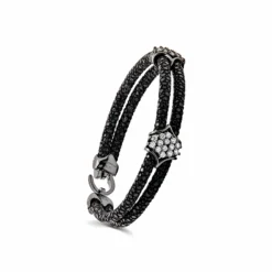 StingHD Black Platinum White Diamond Cluster Bracelet -Horaluxis Sales Store black platinum white diamond cluster bracelet stinghd 40878222737652