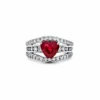 Jewels Aficionado Burmese Ruby + Diamond Heart Shape Ring