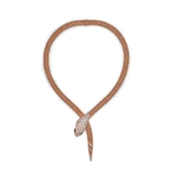 BVLGARI BVLGARI Serpenti Necklace Rose Gold Diamonds And Black Onyx 358434