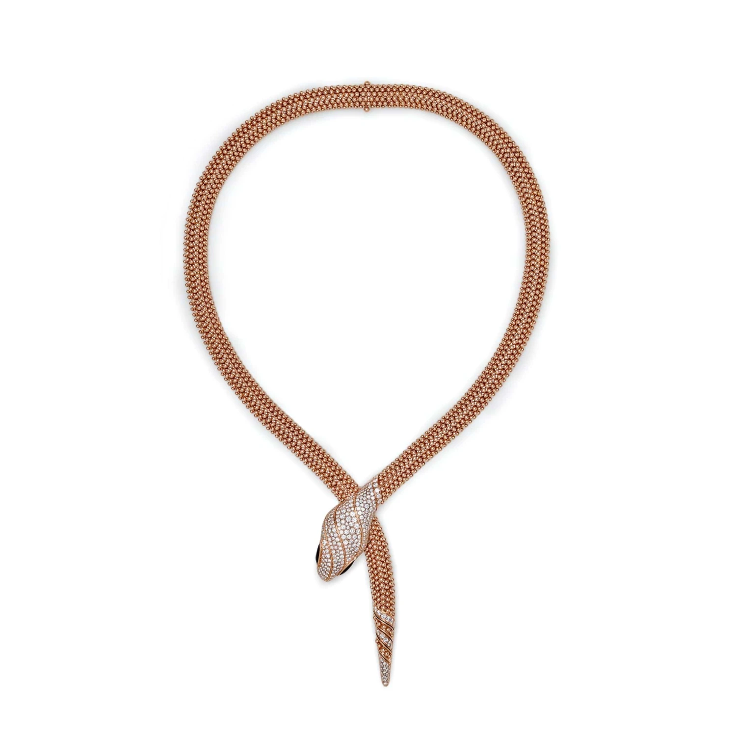 BVLGARI BVLGARI Serpenti Necklace Rose Gold Diamonds And Black Onyx 358434 1 BVLGARI BVLGARI Serpenti Necklace Rose Gold Diamonds And Black Onyx 358434