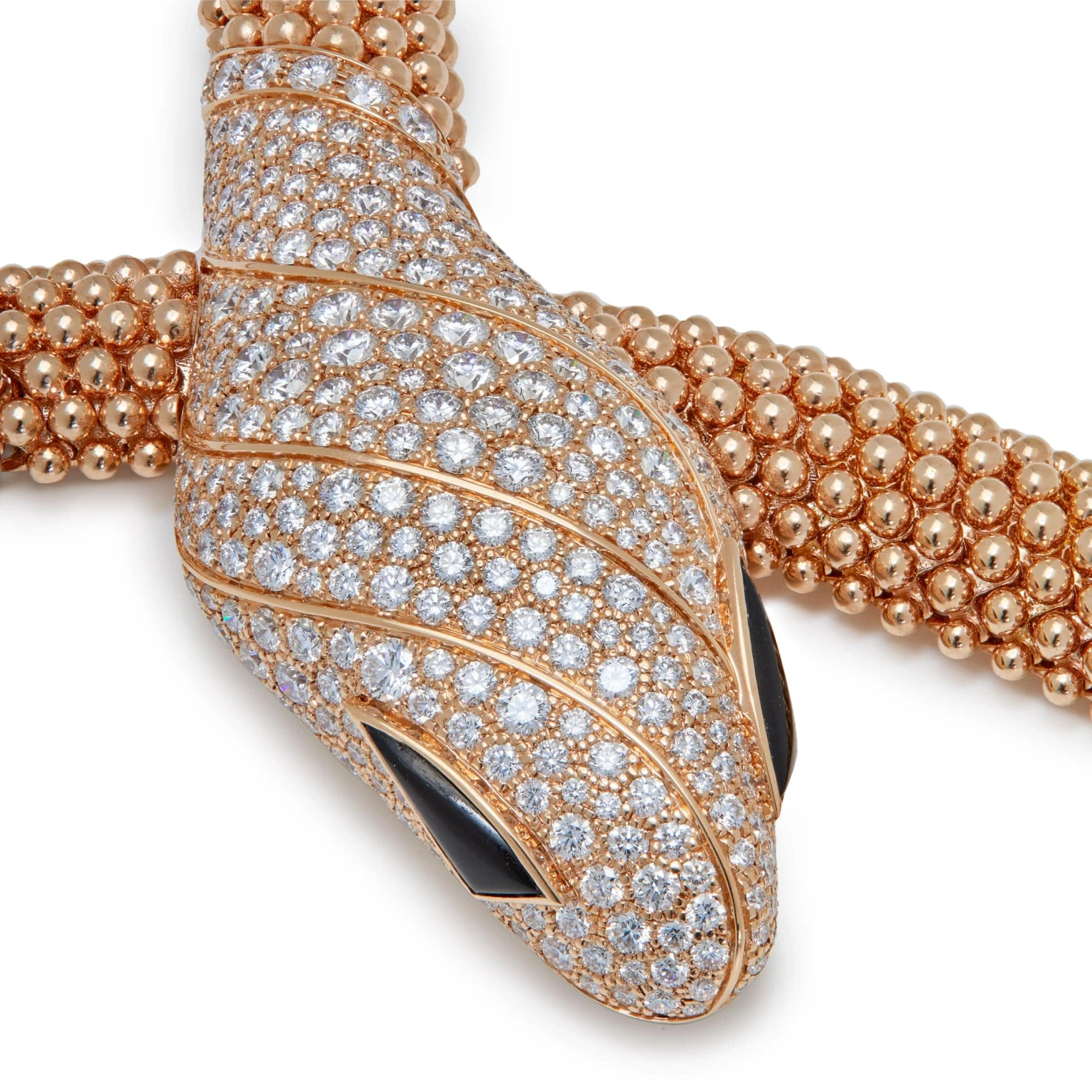 BVLGARI BVLGARI Serpenti Necklace Rose Gold Diamonds And Black Onyx 358434 4 BVLGARI BVLGARI Serpenti Necklace Rose Gold Diamonds And Black Onyx 358434 - Image 4