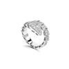 BVLGARI BVLGARI Serpenti Viper Ring One-Coil White Gold Full Pavé Diamond Set 345223