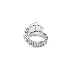 BVLGARI BVLGARI Serpenti Viper Ring One-Coil White Gold Full Pavé Diamond Set 345223 -Horaluxis Sales Store bvlgari serpenti viper ring 18kt white gold full pave diamond set 345223 bvlgari 40421208817908