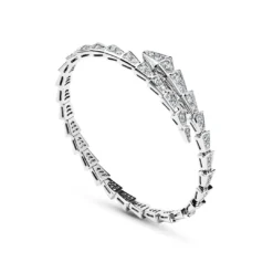BVLGARI BVLGARI Serpenti Viper Slim Bracelet White Gold Full Pavé Diamonds 351845