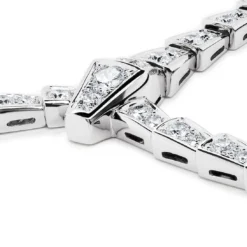 BVLGARI BVLGARI Serpenti Viper Slim Necklace White Gold Full Pavé Diamonds 351090 -Horaluxis Sales Store bvlgari serpenti viper slim necklace 18kt white gold full pave diamonds 351090 bvlgari 40260900389108