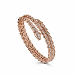 BVLGARI BVLGARI Serpenti Viper Two-Coil Rose Gold Full Pavé Diamonds Bracelet 357270