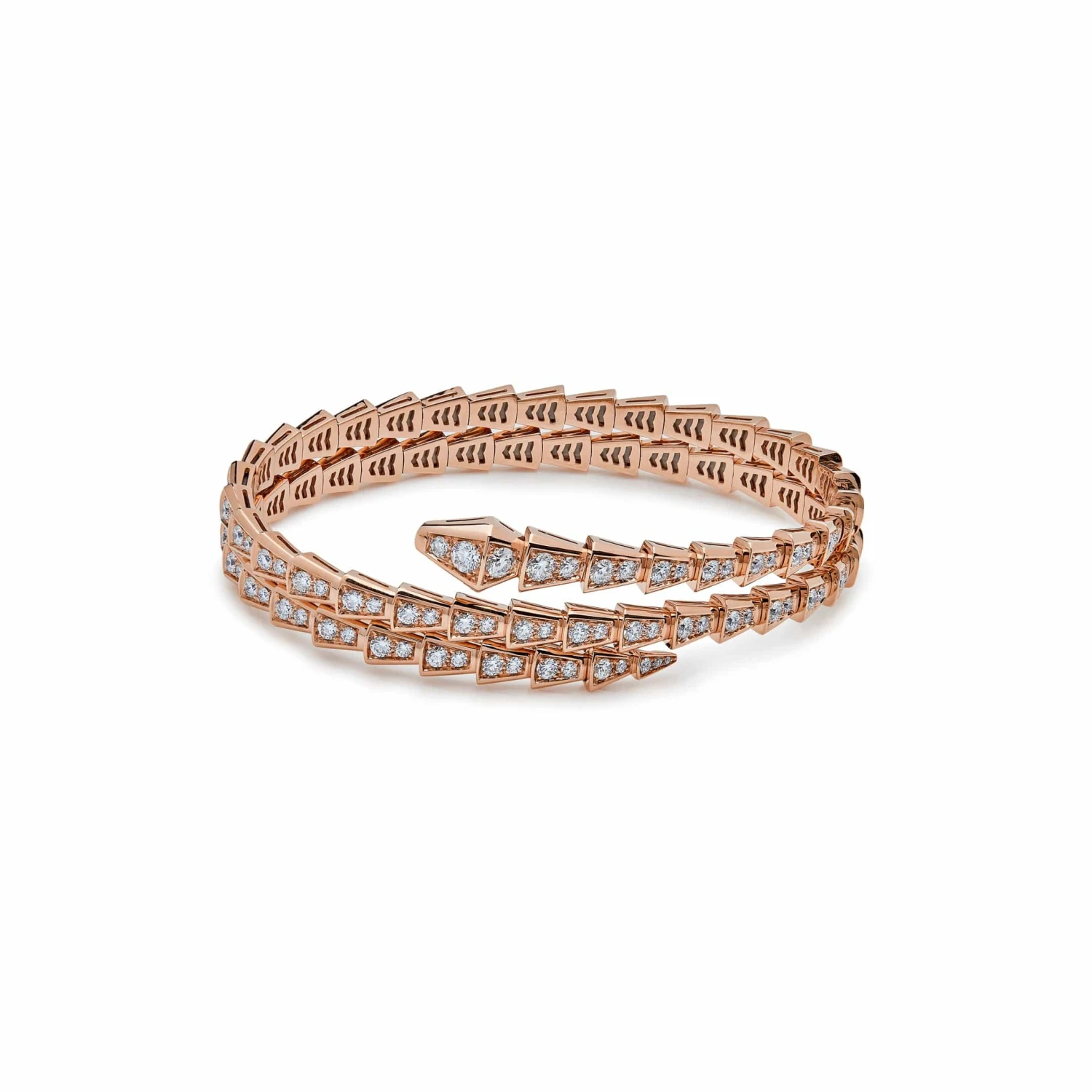BVLGARI BVLGARI Serpenti Viper Two-Coil Rose Gold Full Pavé Diamonds Bracelet 357270 2 BVLGARI BVLGARI Serpenti Viper Two-Coil Rose Gold Full Pavé Diamonds Bracelet 357270 - Image 2