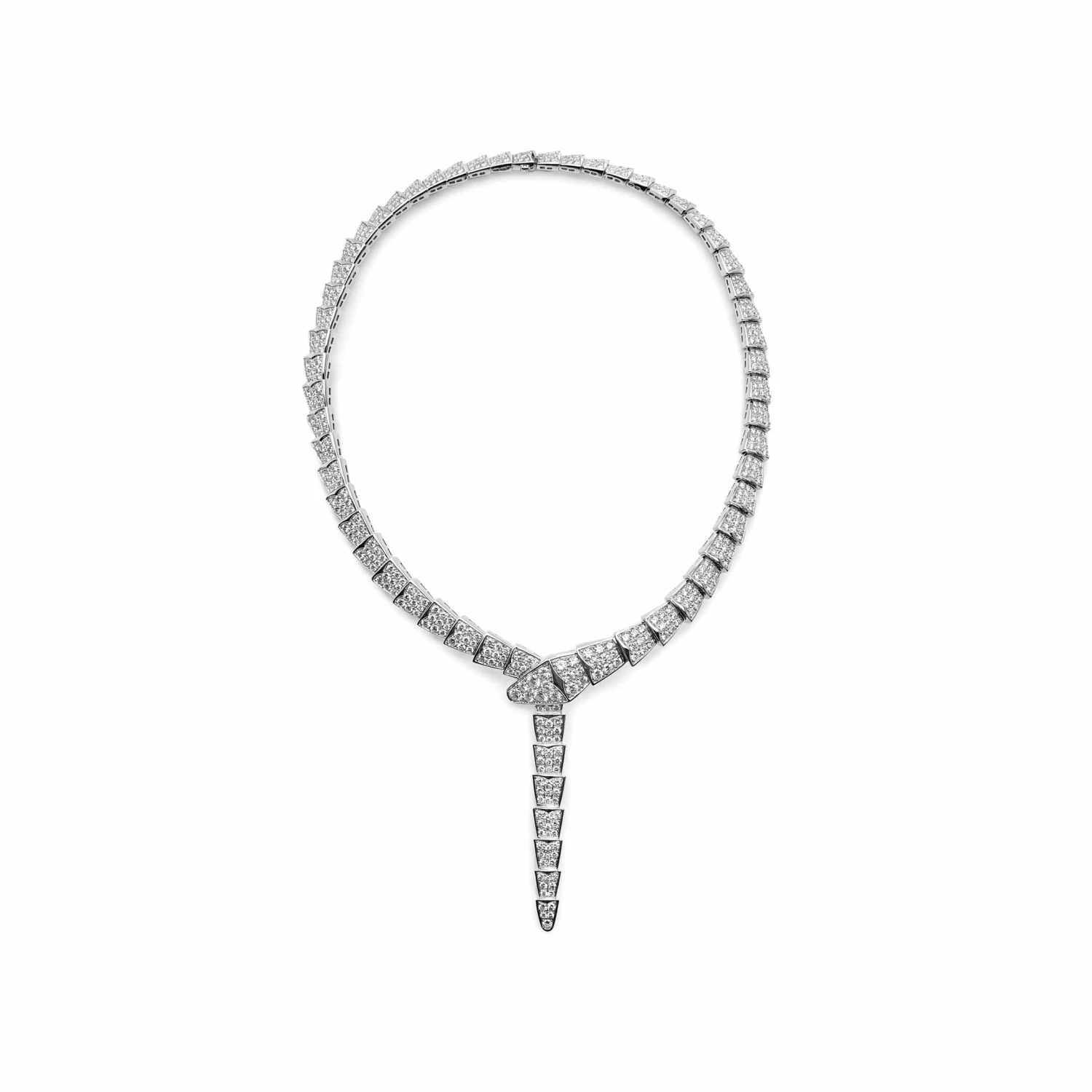 BVLGARI BVLGARI Serpenti Viper White Gold Diamond Necklace 348165 1 BVLGARI BVLGARI Serpenti Viper White Gold Diamond Necklace 348165
