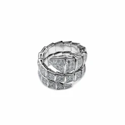 BVLGARI BVLGARI Serpenti Viper Two-Coil Ring White Gold Pavé Diamond 345226 7 BVLGARI BVLGARI Serpenti Viper Two-Coil Ring White Gold Pavé Diamond 345226 -Horaluxis Sales Store bvlgari serpenti viper white gold pave diamond two coil ring 345226 bvlgari 40260564320500