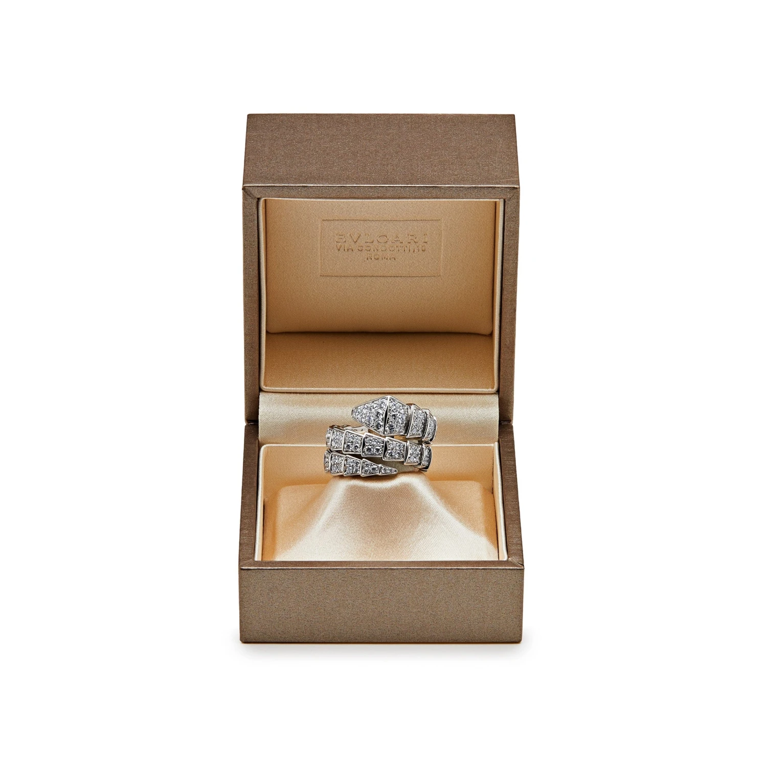 BVLGARI BVLGARI Serpenti Viper Two-Coil Ring White Gold Pavé Diamond 345226 5 BVLGARI BVLGARI Serpenti Viper Two-Coil Ring White Gold Pavé Diamond 345226 - Image 5