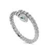 BVLGARI BVLGARI Serpenti White Gold Diamond And Emerald Bracelet 356903