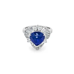 Jewels Aficionado Ceylon Pear Shape Sapphire And Diamond Ring