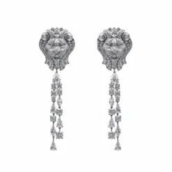 Chanel Chanel Lion Royal Earrings In White Gold And Diamonds J60875