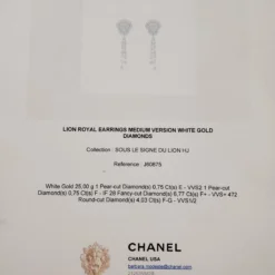 Chanel Chanel Lion Royal Earrings In White Gold And Diamonds J60875 -Horaluxis Sales Store chanel lion royal earrings in white gold and diamonds j60875 chanel 40966872858868
