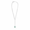 Jewels Aficionado Diamond And Emerald Lariat Necklace