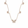 Jewels Aficionado Diamond And Rose Gold Butterfly Necklace