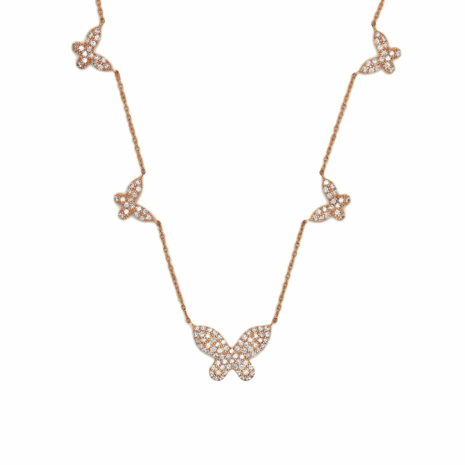 Jewels Aficionado Diamond And Rose Gold Butterfly Necklace 1 Jewels Aficionado Diamond And Rose Gold Butterfly Necklace