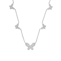 Jewels Aficionado Diamond And White Gold Butterfly Necklace