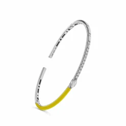 Jewels Aficionado Diamond And Yellow Enamel Bangle -Horaluxis Sales Store diamond and yellow enamel bangle jewels aficionado 41885944414452