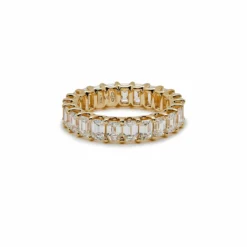 Jewels Aficionado Diamond And Yellow Gold Eternity Band
