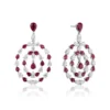 Jewels Aficionado Diamond And Ruby Pendant Earrings