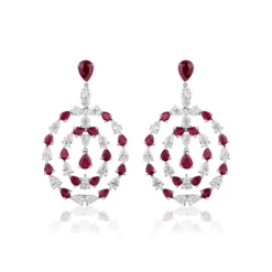 Jewels Aficionado Diamond And Ruby Pendant Earrings -Horaluxis Sales Store diamond ruby pendant earrings wrist aficionado 40421134958836