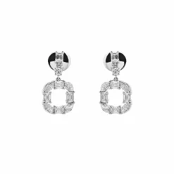 Jewels Aficionado Diamond Square Cut-Out Earrings