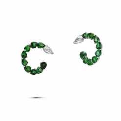 Jewels Aficionado Emerald And Diamond Pear-Shaped Hoop Earrings