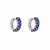 Jewels Aficionado Emerald-Cut Blue Sapphire Hoop Earrings
