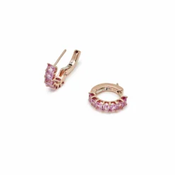 Jewels Aficionado Emerald-Cut Pink Sapphire Hoop Earrings -Horaluxis Sales Store emerald cut pink sapphire hoop earrings jewels aficionado 41893665636596