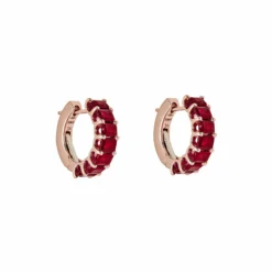 Jewels Aficionado Emerald-Cut Ruby Hoop Earrings