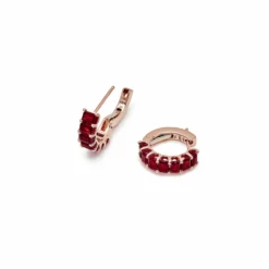 Jewels Aficionado Emerald-Cut Ruby Hoop Earrings -Horaluxis Sales Store emerald cut ruby hoop earrings jewels aficionado 41893647384820