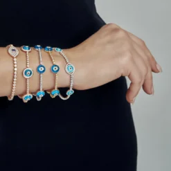 Jewels Aficionado Evil Eye Blue Quartz And White Diamond Halo Rose Gold Bracelet -Horaluxis Sales Store evil eye blue quartz and white diamond halo rose gold bracelet wrist aficionado 40261216862452 scaled