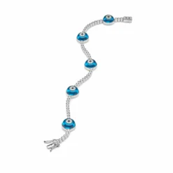 Jewels Aficionado Evil Eye Blue Quartz And White Diamond White Gold Bracelet -Horaluxis Sales Store evil eye blue quartz and white diamond white gold bracelet wrist aficionado 40261220925684