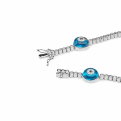 Jewels Aficionado Evil Eye Blue Quartz And White Diamond White Gold Bracelet -Horaluxis Sales Store evil eye blue quartz and white diamond white gold bracelet wrist aficionado 40421119656180