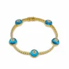 Jewels Aficionado Evil Eye Blue Quartz And White Diamond Yellow Gold Bracelet