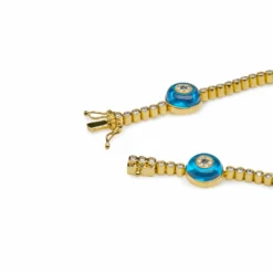 Jewels Aficionado Evil Eye Blue Quartz And White Diamond Yellow Gold Bracelet -Horaluxis Sales Store evil eye blue quartz and white diamond yellow gold bracelet wrist aficionado 40261556535540