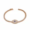 Jewels Aficionado Evil Eye Blue Sapphire And White Diamond Rose Gold Bracelet