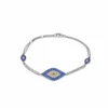 Jewels Aficionado Evil Eye Pavé Set Blue Sapphire And Diamond White Gold Chain Bracelet