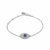 Jewels Aficionado Evil Eye Pavé Set Blue Sapphire And Diamonds White Gold Chain Bracelet