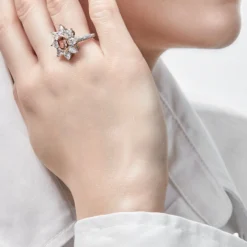 Jewels Aficionado Fancy Orange Diamond Oval Cut Ring -Horaluxis Sales Store fancy orange diamond oval cut ring wrist aficionado 41077016002804