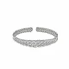 Jewels Aficionado Graduated Pavé Chain Link White Gold Cuff Bracelet
