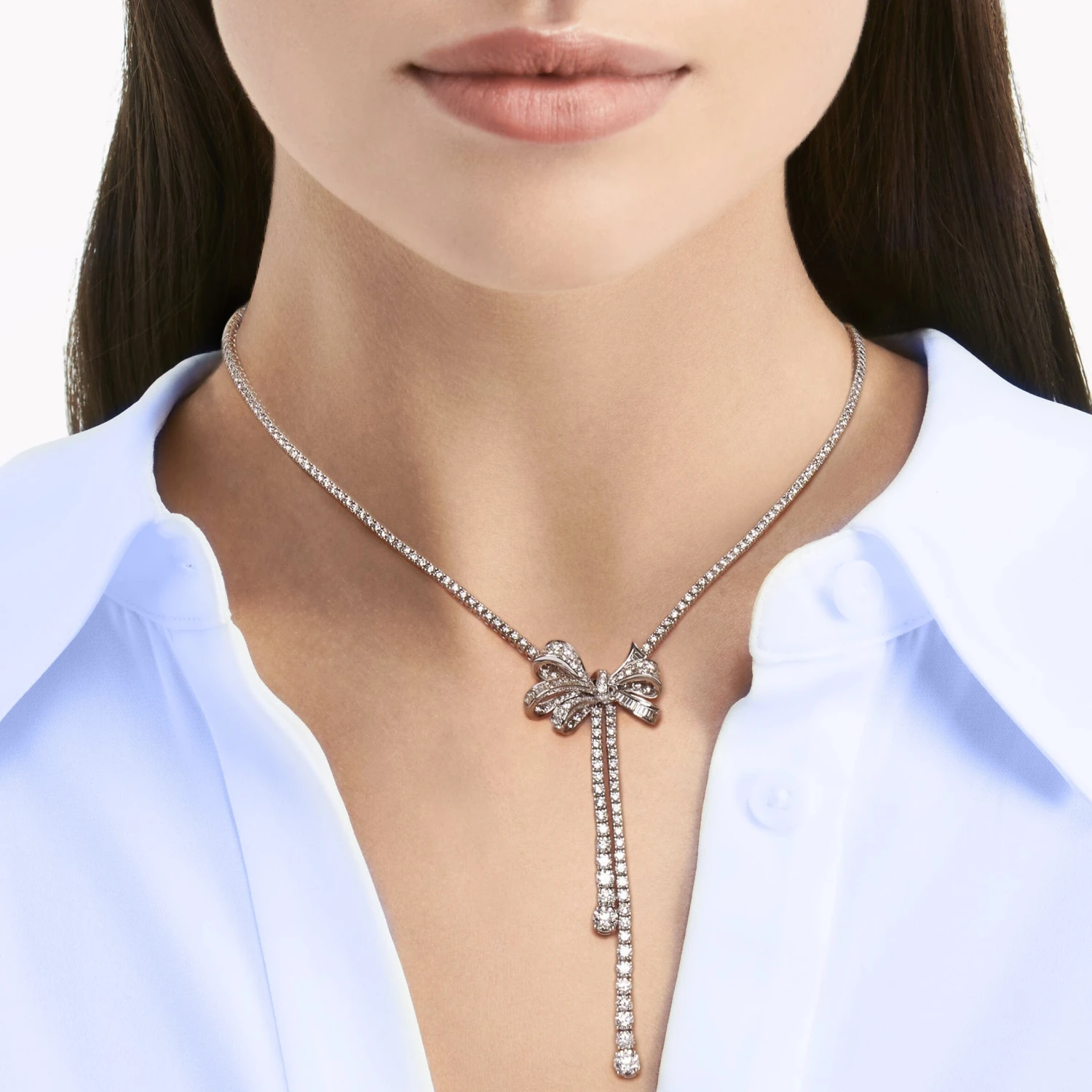 Graff Graff Diamond Double Strand Knot Necklace With Bow Motif 4 Graff Graff Diamond Double Strand Knot Necklace With Bow Motif - Image 4