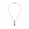 Graff Graff Pink Sapphire And Diamond Flower Motif Pendant Necklace