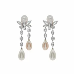 Graff Graff Platinum And White Gold Diamond And Pearl Drop Earrings -Horaluxis Sales Store graff platinum and white gold diamond and pearl drop earrings graff 40420917969140